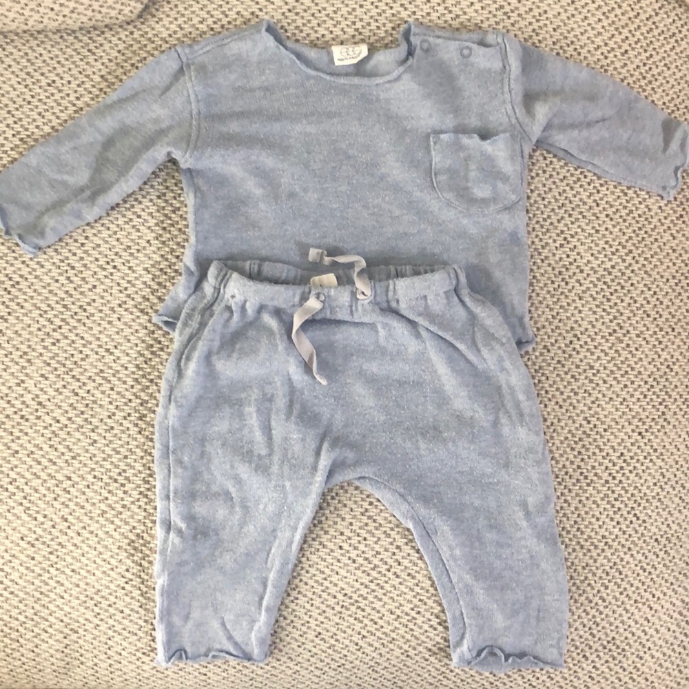 Egg by Susan Lazar boys matching pant shirt set.